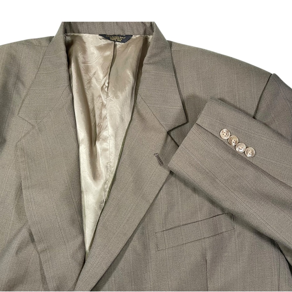 Jim Tatum's 52 Brown Pinstripe Blazer Two Button Wool Blend Suit Jacket Preppy